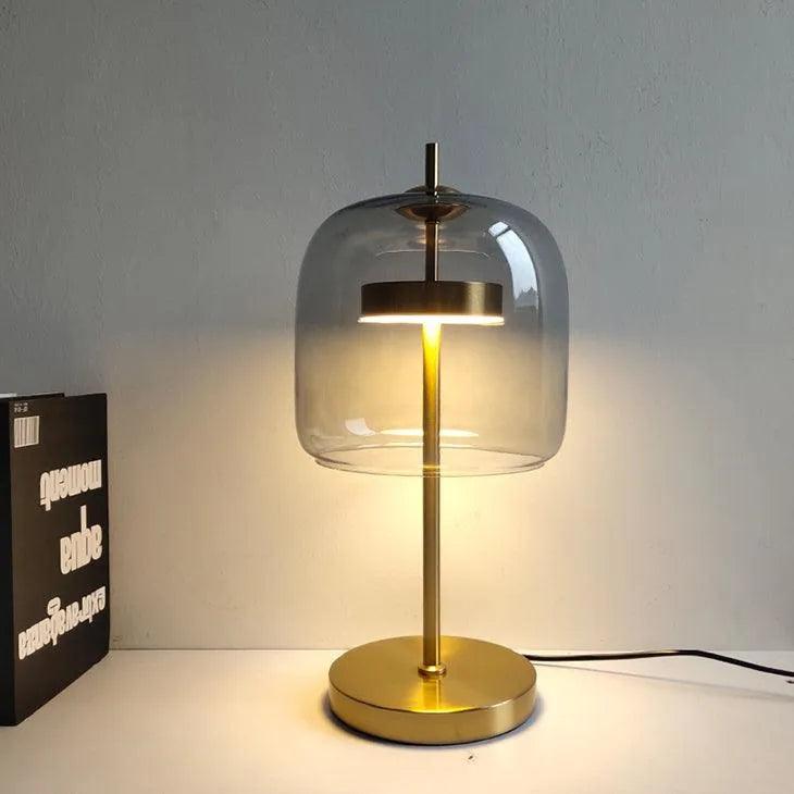 Nordik Şeffaf Cam Masa Lambası │ Modern LED Oturma ve Yatak Odası Dekor Aydınlatma Masa Lambası