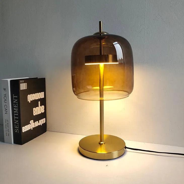 Nordik Şeffaf Cam Masa Lambası │ Modern LED Oturma ve Yatak Odası Dekor Aydınlatma Masa Lambası