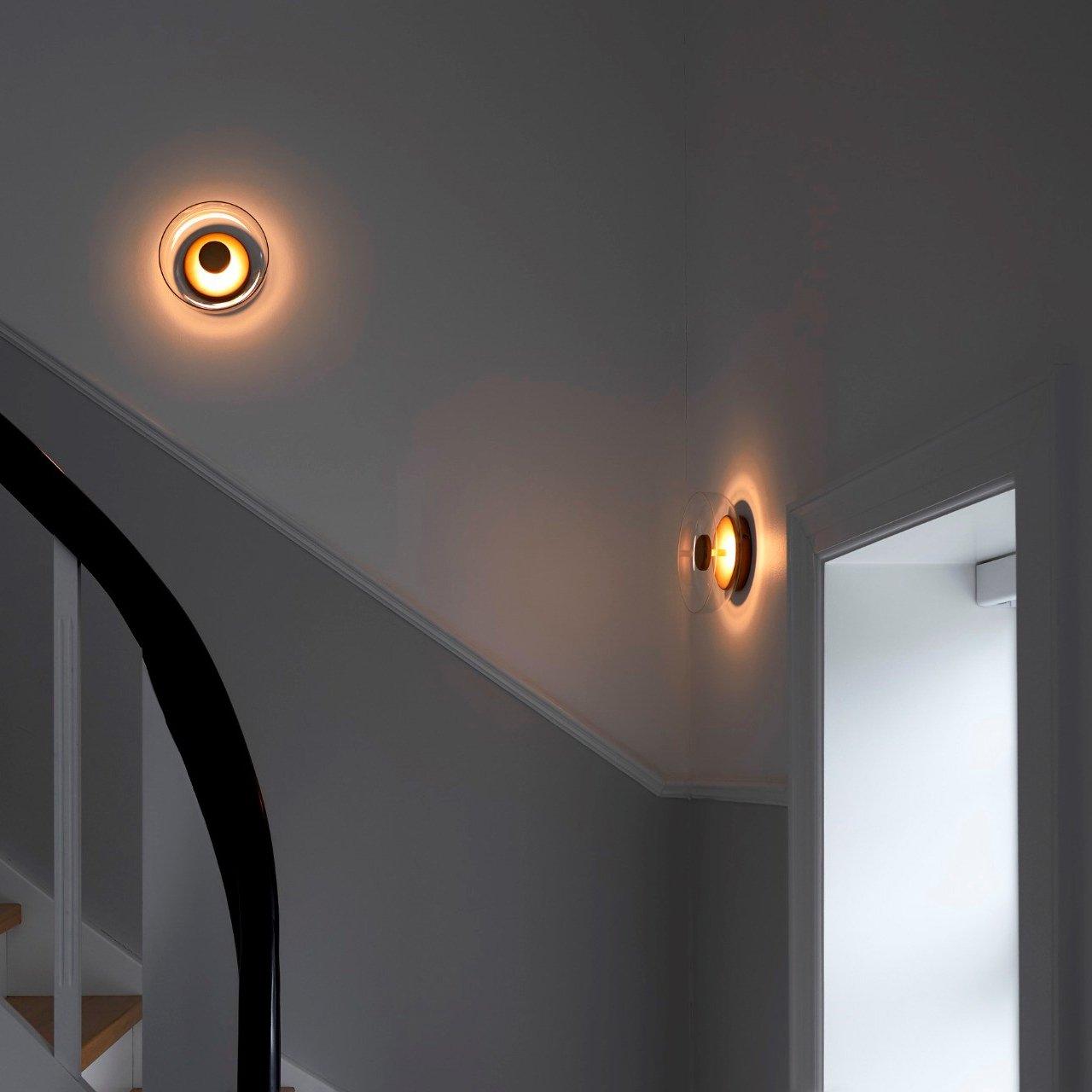 Glimmera rund væglampe — 9″ diameter, slankt design