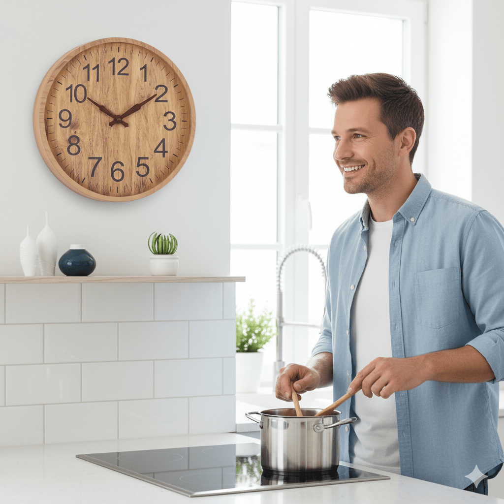 Holzuhr mit leisem, minimalistischem Design für Liebhaber einer ruhigen Wohnatmosphäre