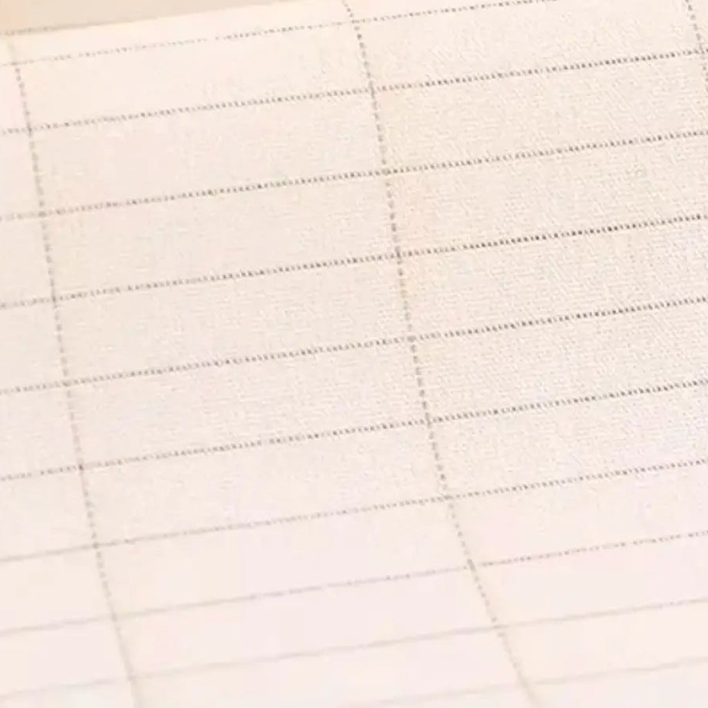 Close-up of organic cotton grounding sheet with silver thread grid