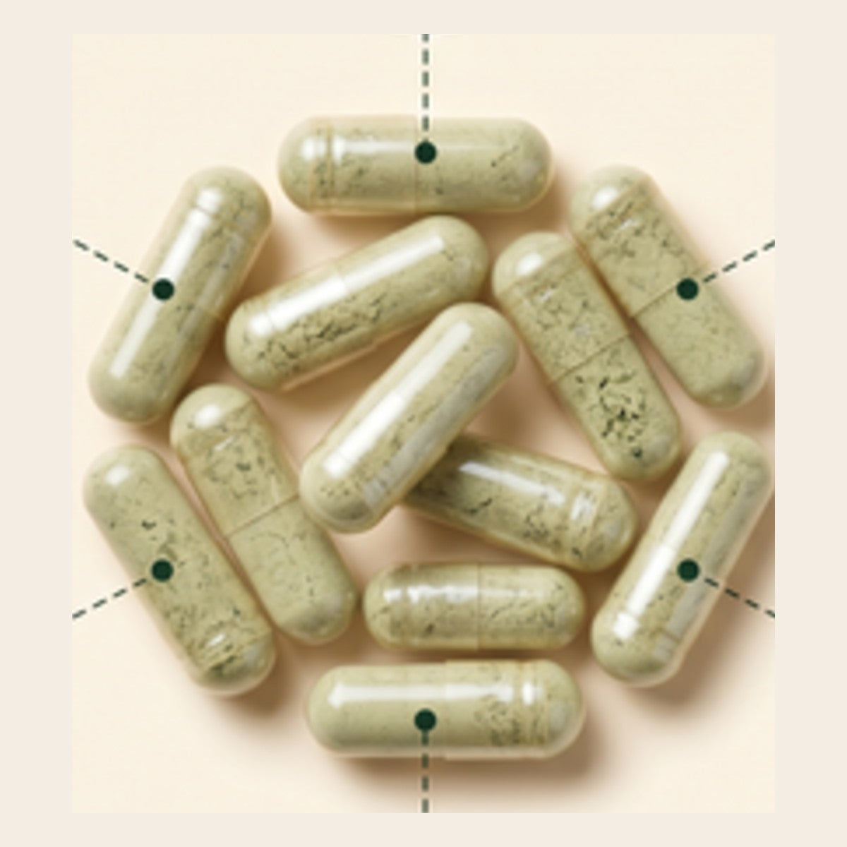 Clear veggie capsules with herbal blend