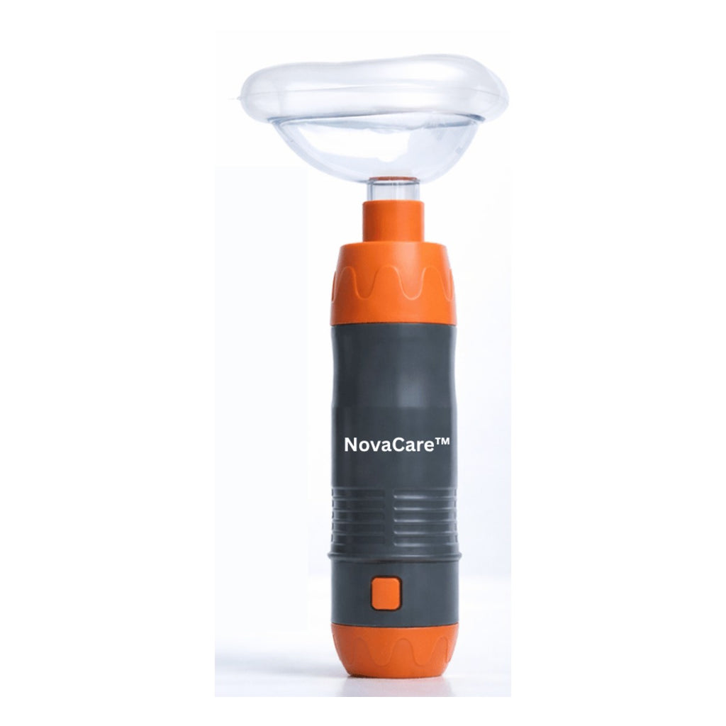NovaCare one-button anti-choking rescue device with mask