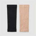 Smoothing arm sleeves in black and beige thin compression knit