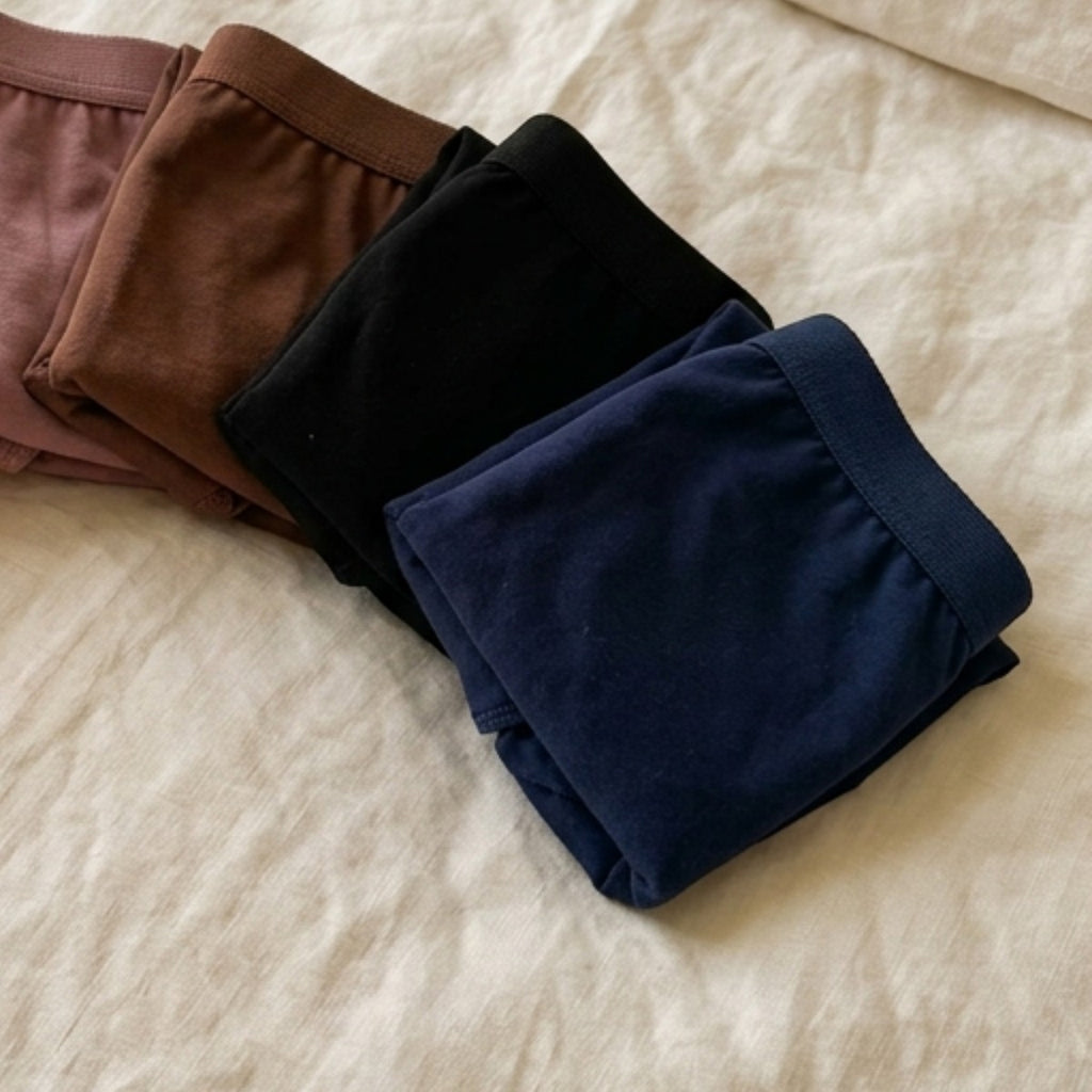 Black and navy leakproof underwear close-up