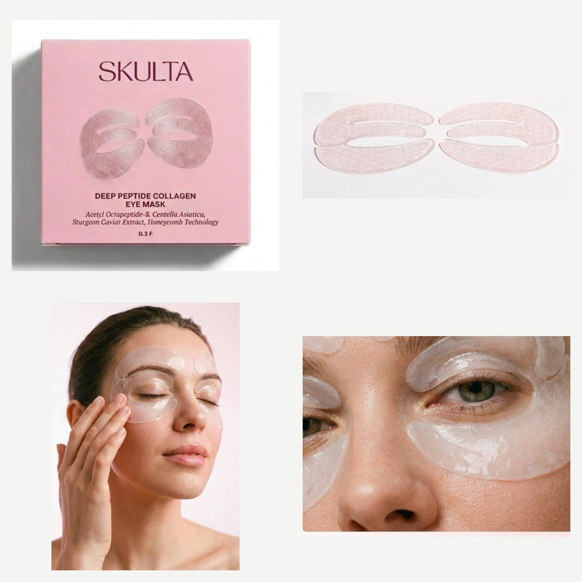 Eye mask box, patches and worn on the face
