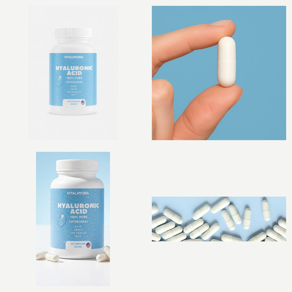 Hyaluronic acid capsule bottle and capsules