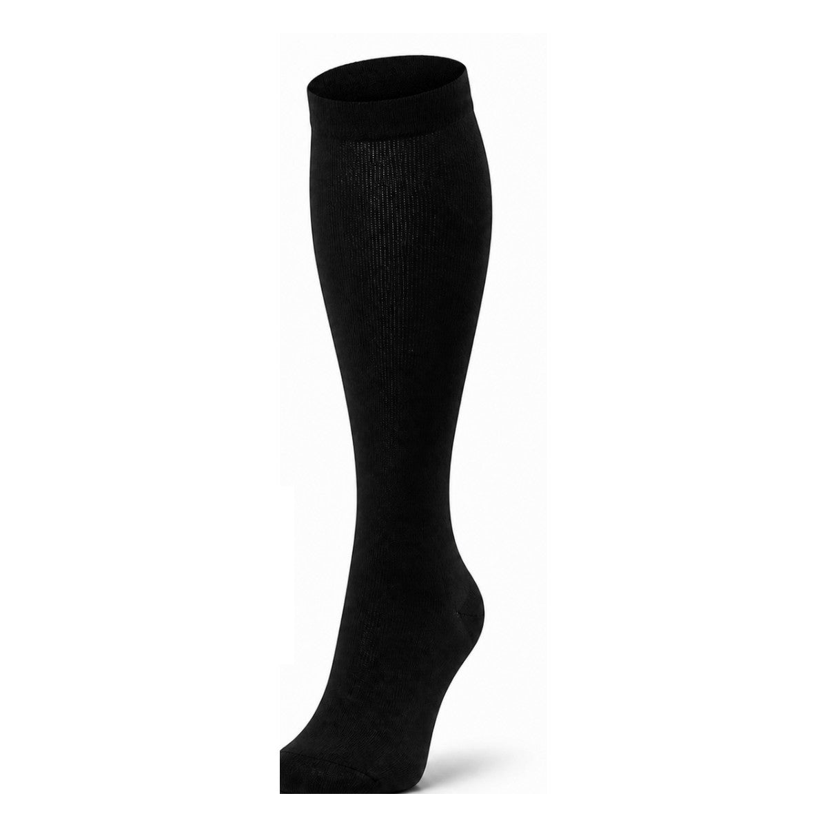 Single black knee-high graduated compression sock