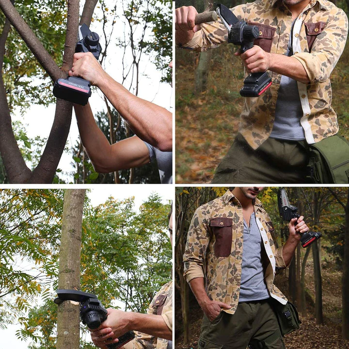 منشار سلسلة صغير مطور 24 فولت (بطاريتان)