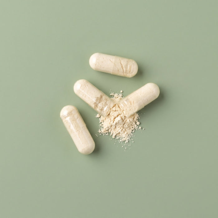 Opened capsules of psyllium husk powder
