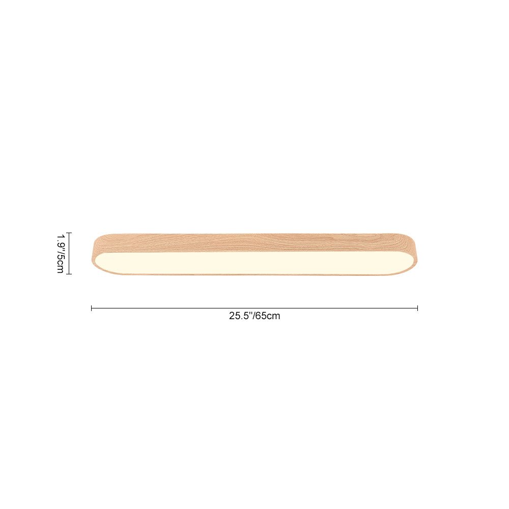 Plafonieră LED Nordic Glow ovală cu accent din lemn