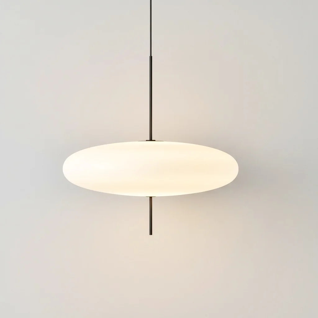 Rund akryl- og metalpendel - 50 cm, E27, justerbar ledning