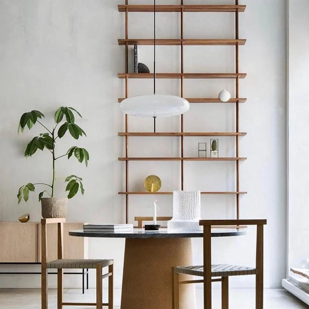 Rund akryl- og metalpendel - 50 cm, E27, justerbar ledning