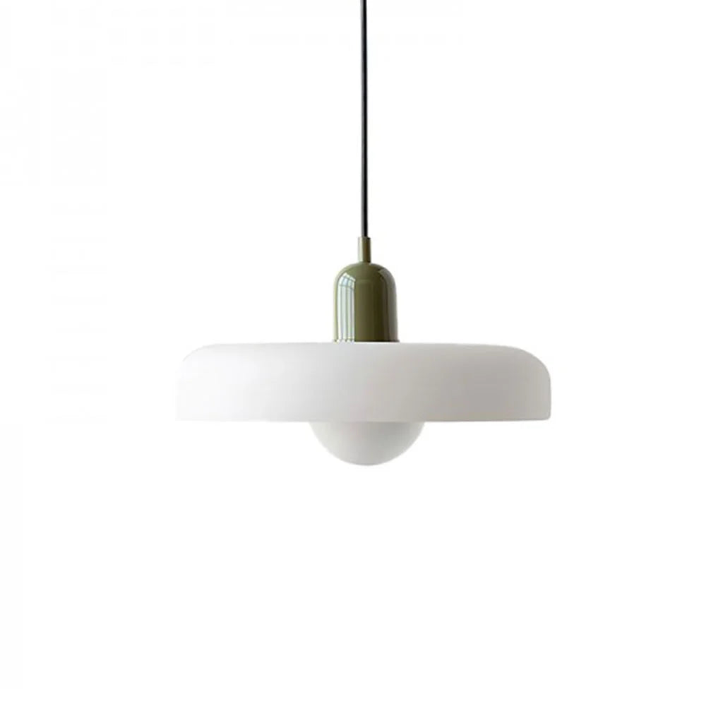 Luminária pendente de vidro e cerâmica — Disco redondo, luz G9 suave 40W