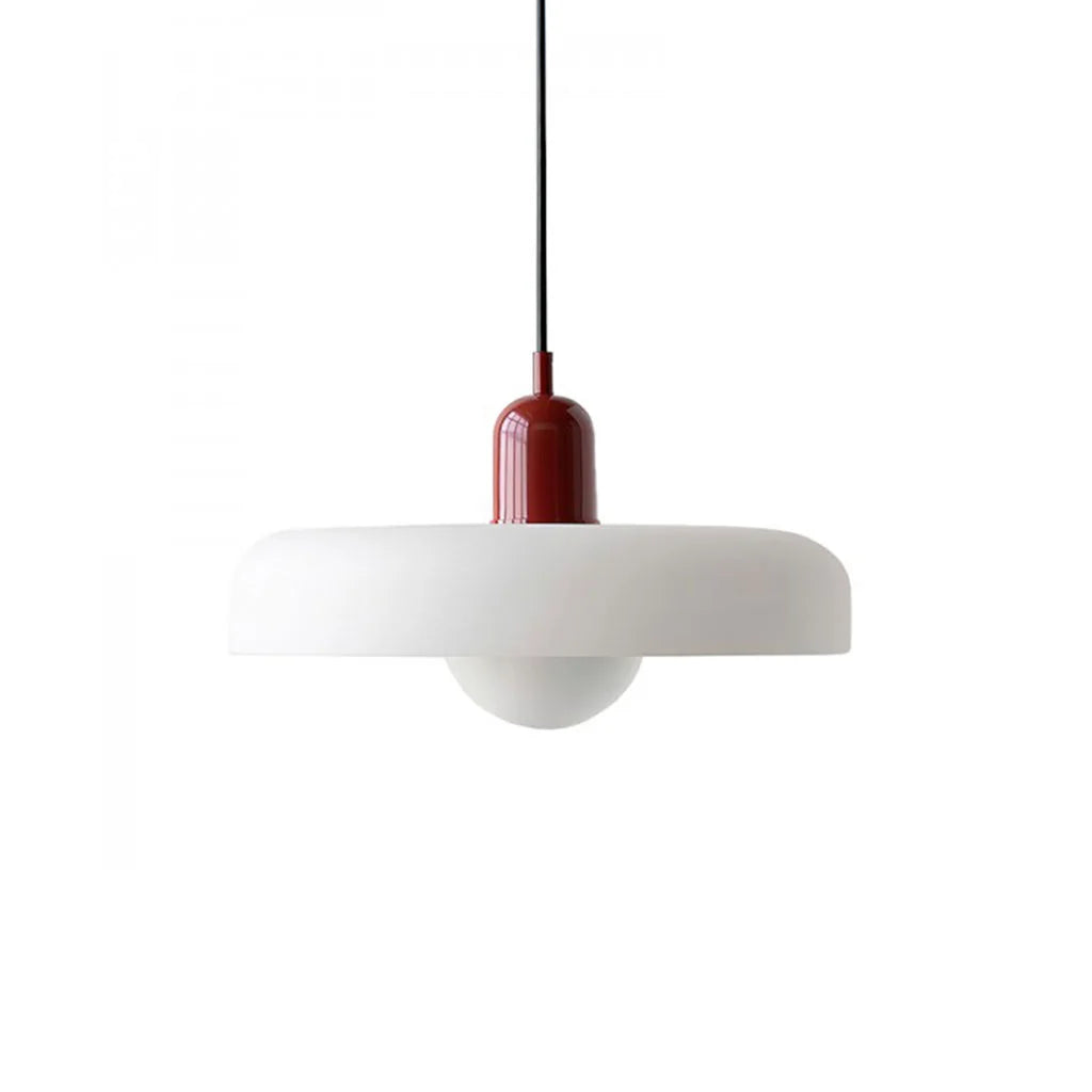 Luminária pendente de vidro e cerâmica — Disco redondo, luz G9 suave 40W