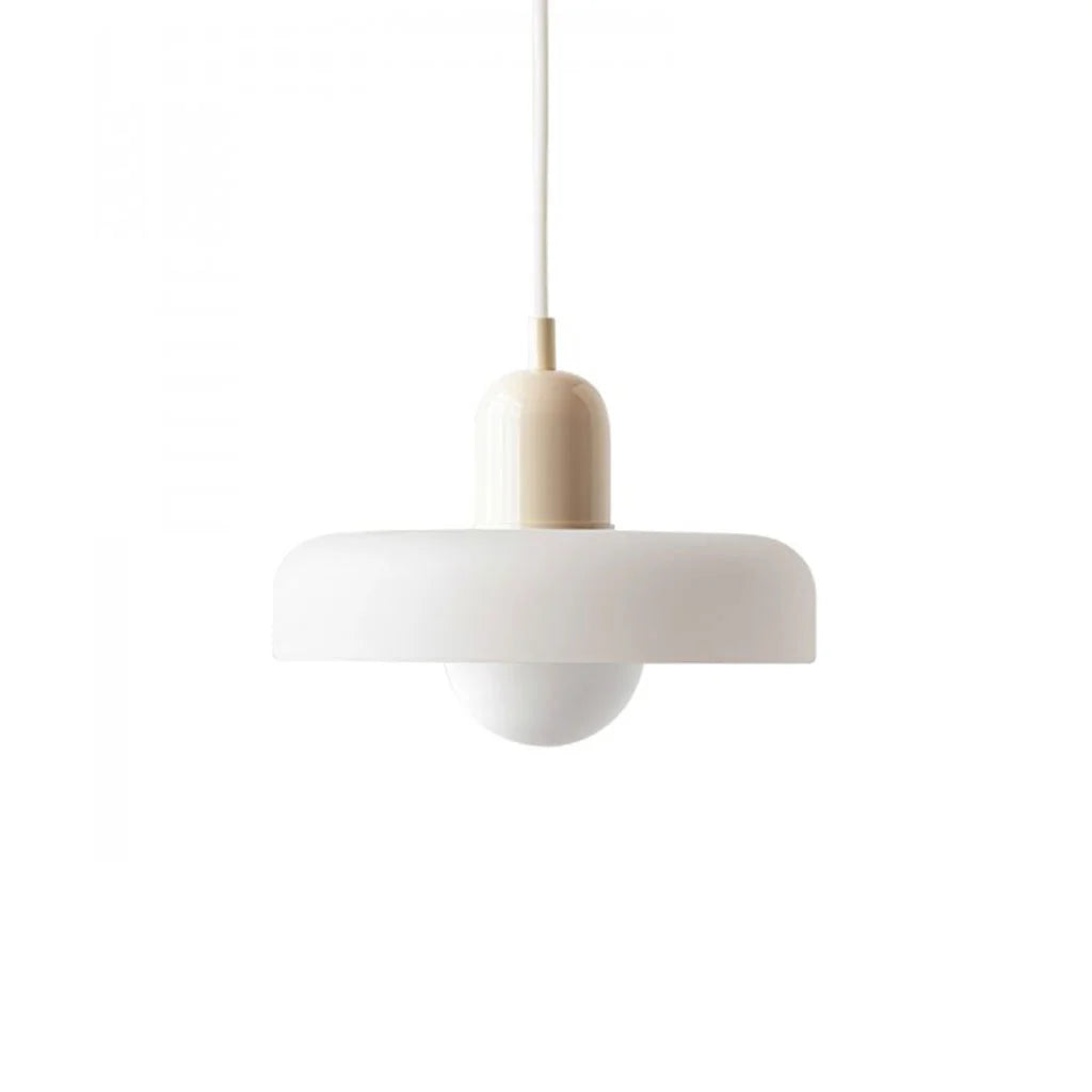 Luminária pendente de vidro e cerâmica — Disco redondo, luz G9 suave 40W