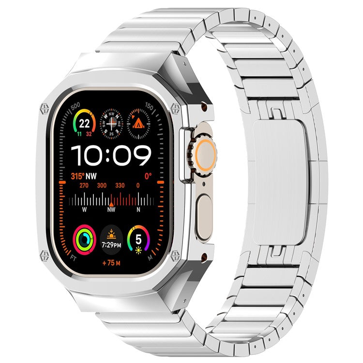 Ruostumattomasta teräksestä valmistettu ranneke kotelolla Apple Watch Ultra -kellolle