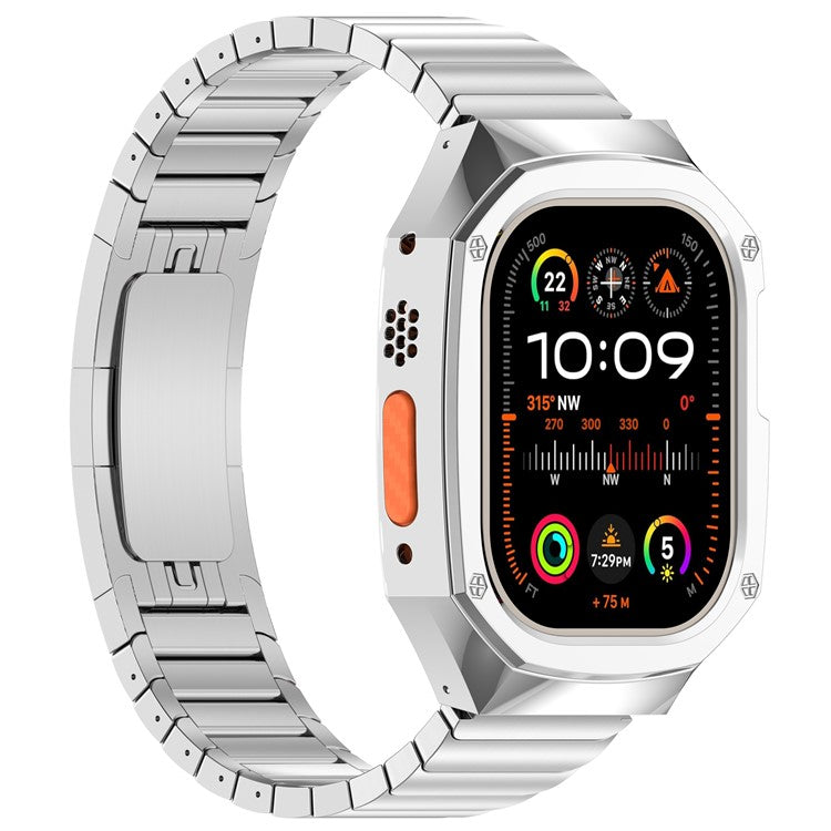 Ruostumattomasta teräksestä valmistettu ranneke kotelolla Apple Watch Ultra -kellolle