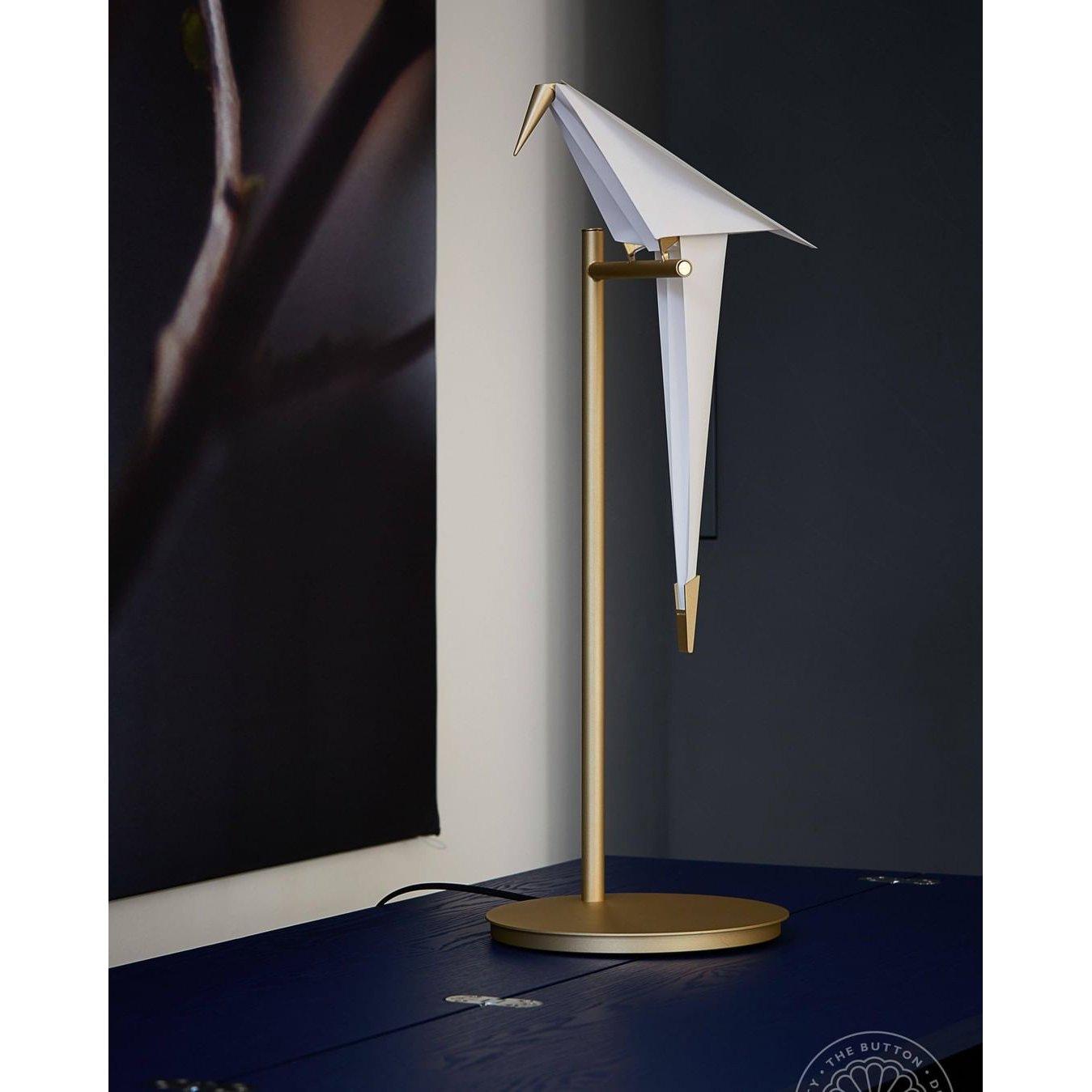Lampada da tavolo a forma di gru di carta — design origami oscillante, LED a 3 colori, con spina, altezza di 25,6"