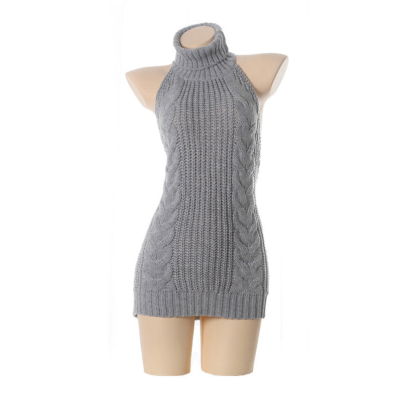 Backless Off-Shoulder Virgin Killer Sweater – orntli