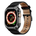 Cinturino in pelle premium con cassa in acciaio inox per Apple Watch