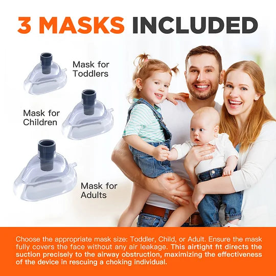Anti-Choking Suction Device – Toddler, Child & Adult Masks, Reusable
