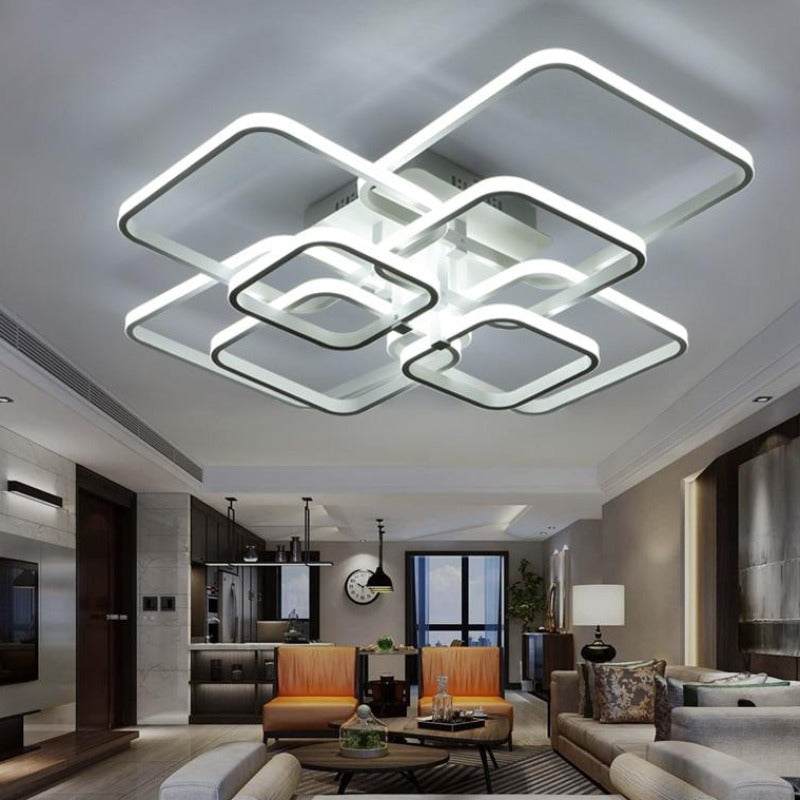 Modern LED Avize Aydınlatması - Kısılabilir, Uygulama Kontrollü ve Uzaktan Kumandalı Avize, Çağdaş Evler için