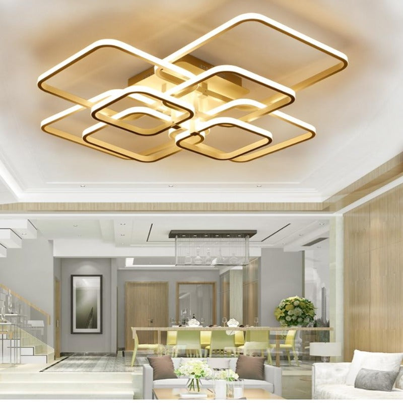 Modern LED Avize Aydınlatması - Kısılabilir, Uygulama Kontrollü ve Uzaktan Kumandalı Avize, Çağdaş Evler için
