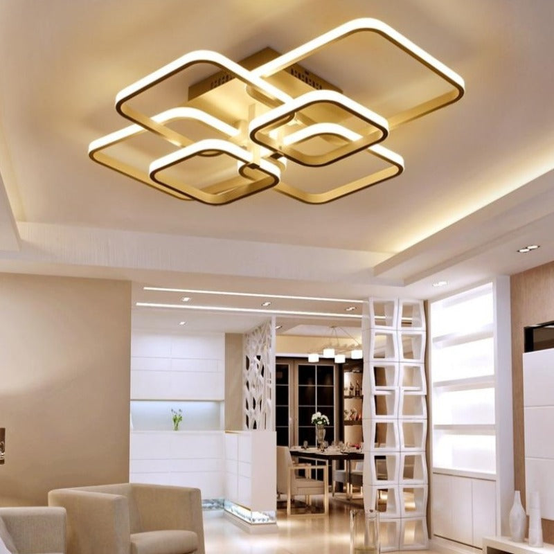 Modern LED Avize Aydınlatması - Kısılabilir, Uygulama Kontrollü ve Uzaktan Kumandalı Avize, Çağdaş Evler için