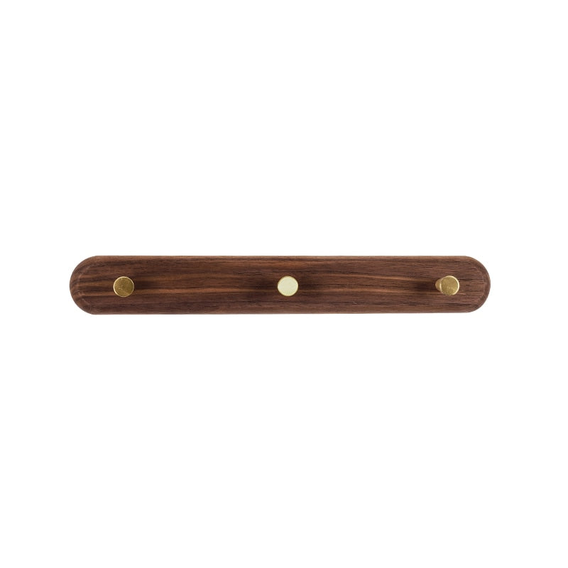 Percheros de pared de madera natural nórdica y latón