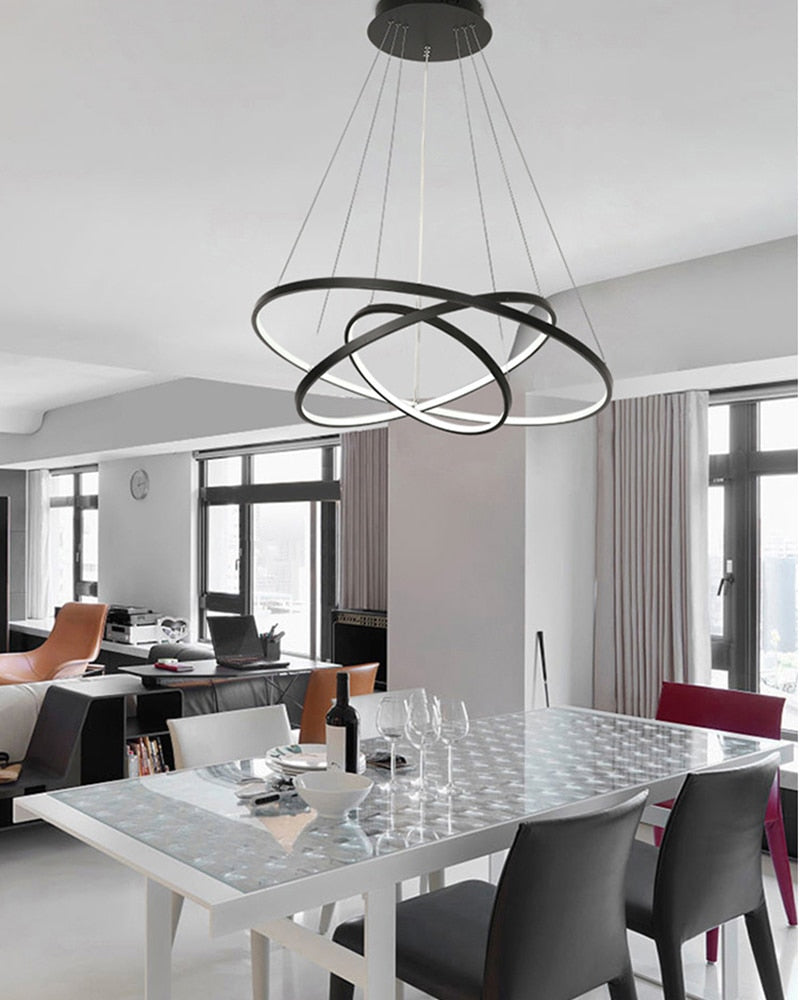 Lampadario moderno a LED a forma di anello