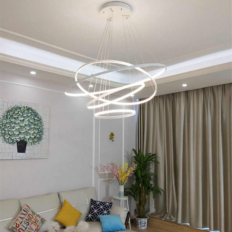 Lampadario moderno a LED a forma di anello