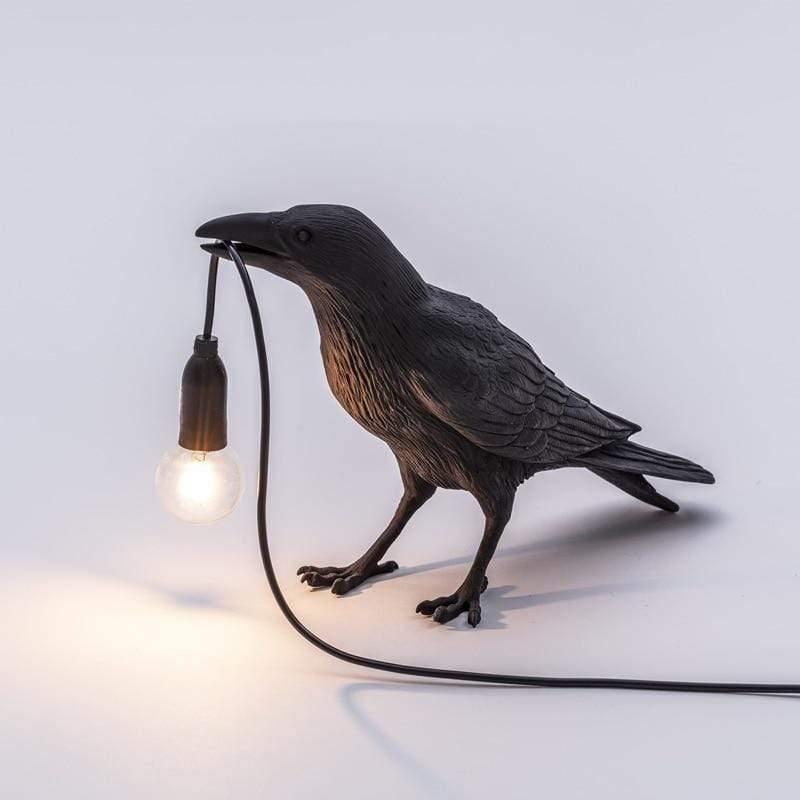 Lampa z ptakiem kruka