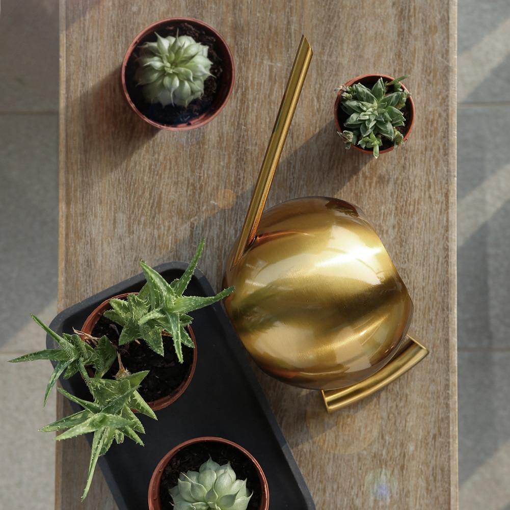 קומקום השקיה כדורי עם צוואר ברבור מפלדת אל-חלד