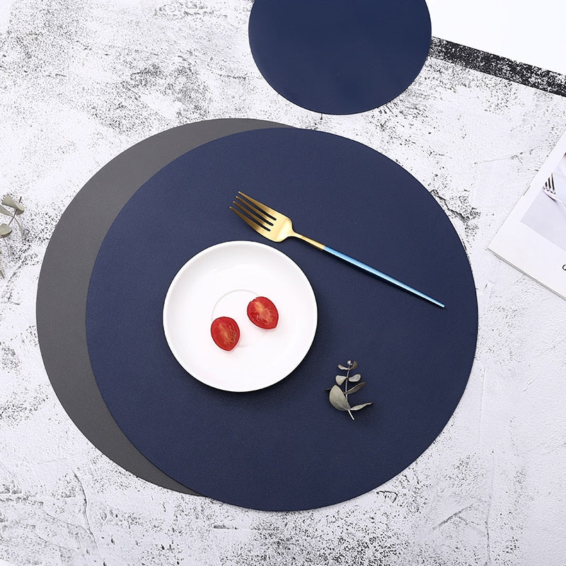 Sets de table et dessous de verre modernes et imperméables en cuir Taavita pour les repas
