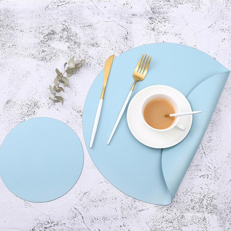 Sets de table et dessous de verre modernes et imperméables en cuir Taavita pour les repas