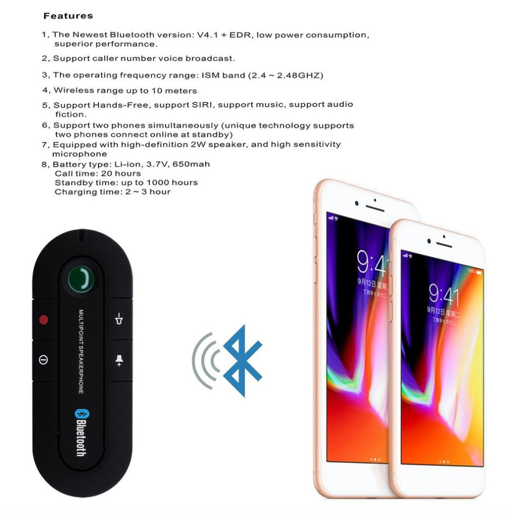 Altoparlante Bluetooth Vivavoce AeroSync per Chiamate in Auto