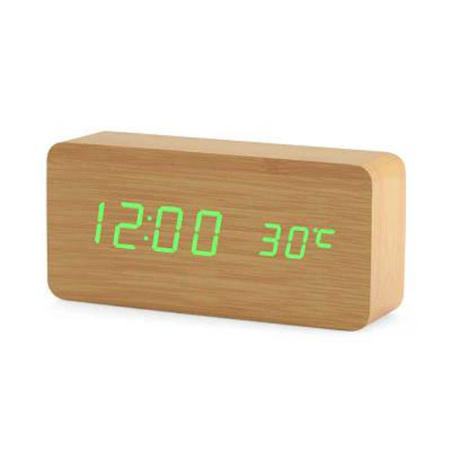 Reloj Despertador LED Nórdico con Control por Voz – Recargable por USB, Diseño Moderno con Pantalla Brillante