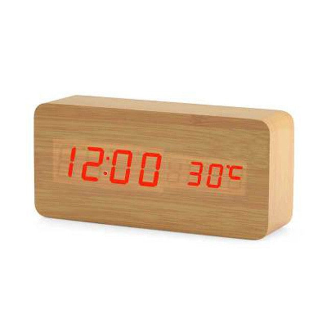 Reloj Despertador LED Nórdico con Control por Voz – Recargable por USB, Diseño Moderno con Pantalla Brillante