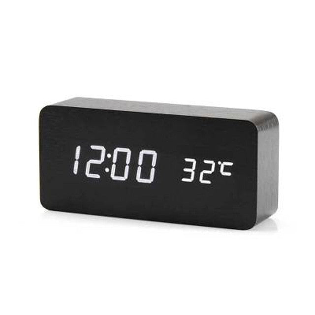 Reloj Despertador LED Nórdico con Control por Voz – Recargable por USB, Diseño Moderno con Pantalla Brillante