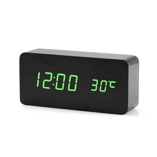 Reloj Despertador LED Nórdico con Control por Voz – Recargable por USB, Diseño Moderno con Pantalla Brillante