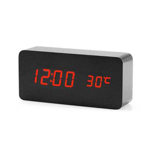 Reloj Despertador LED Nórdico con Control por Voz – Recargable por USB, Diseño Moderno con Pantalla Brillante