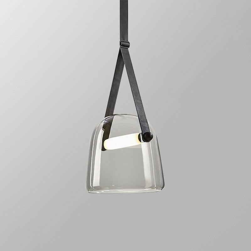Leren industriële koord hanglamp