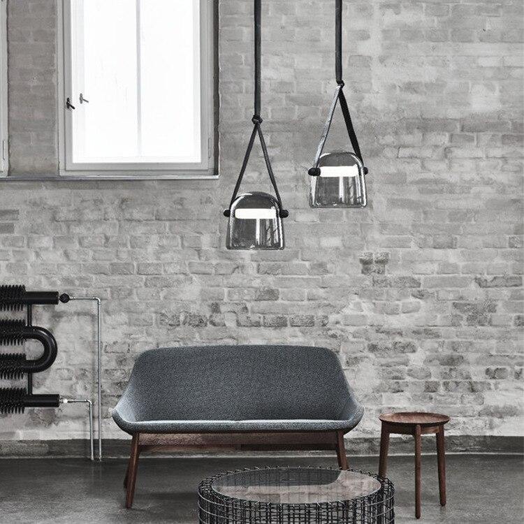 Leren industriële koord hanglamp