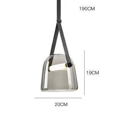 Leren industriële koord hanglamp