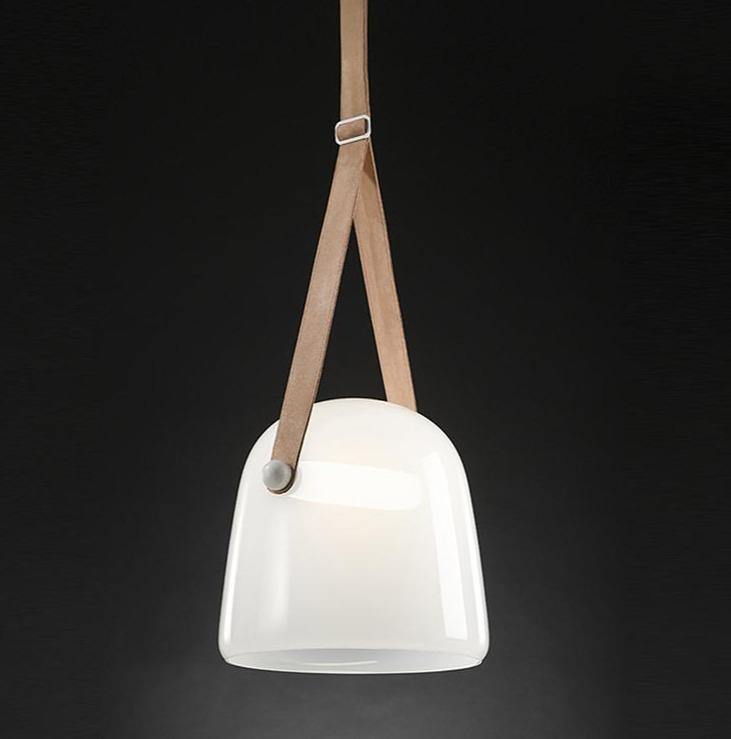 Leren industriële koord hanglamp