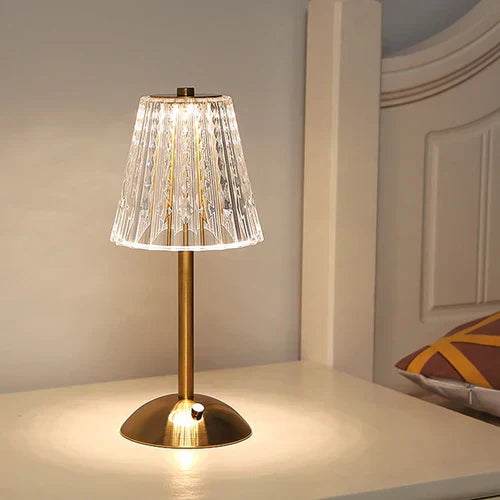 Liora | Vintage-Style Gold Crystal Table Lamp | Orntli