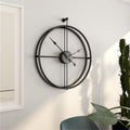 Siyah Minimalist Metal Duvar Saati Büyük