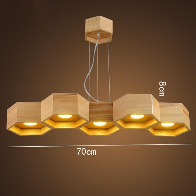 Lampada a sospensione in legno a nido d'ape