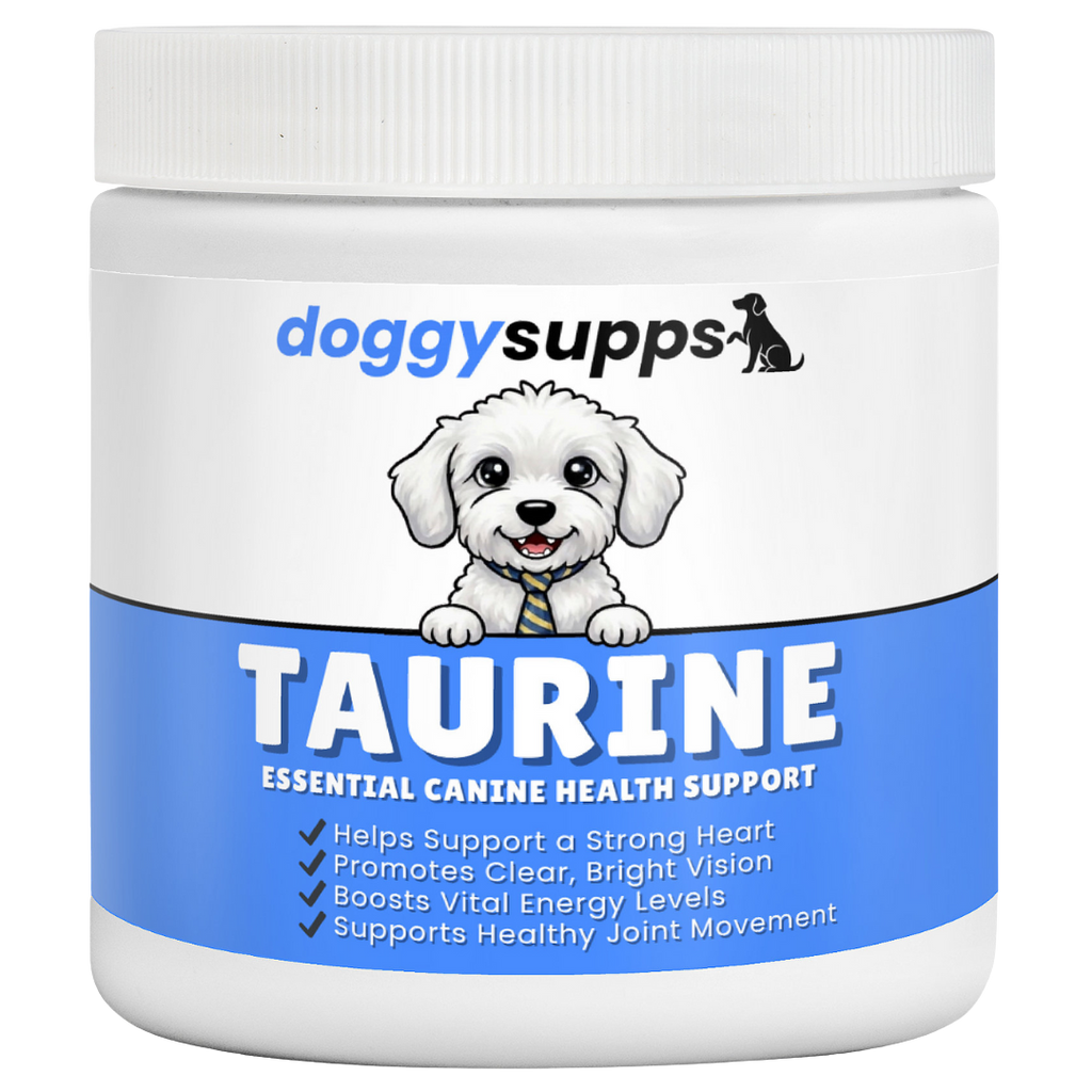 Tub of taurine powder for dogs